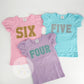 Girls Glitter Number Birthday Shirt