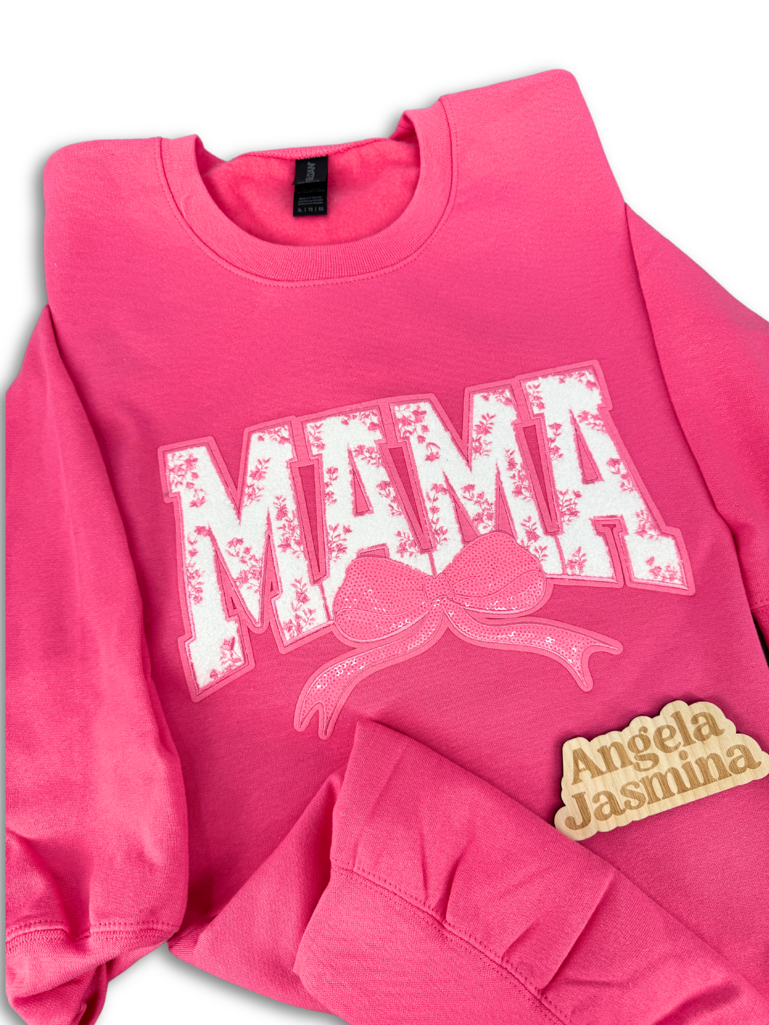 Pink Mama Floral Bow Sweatshirt