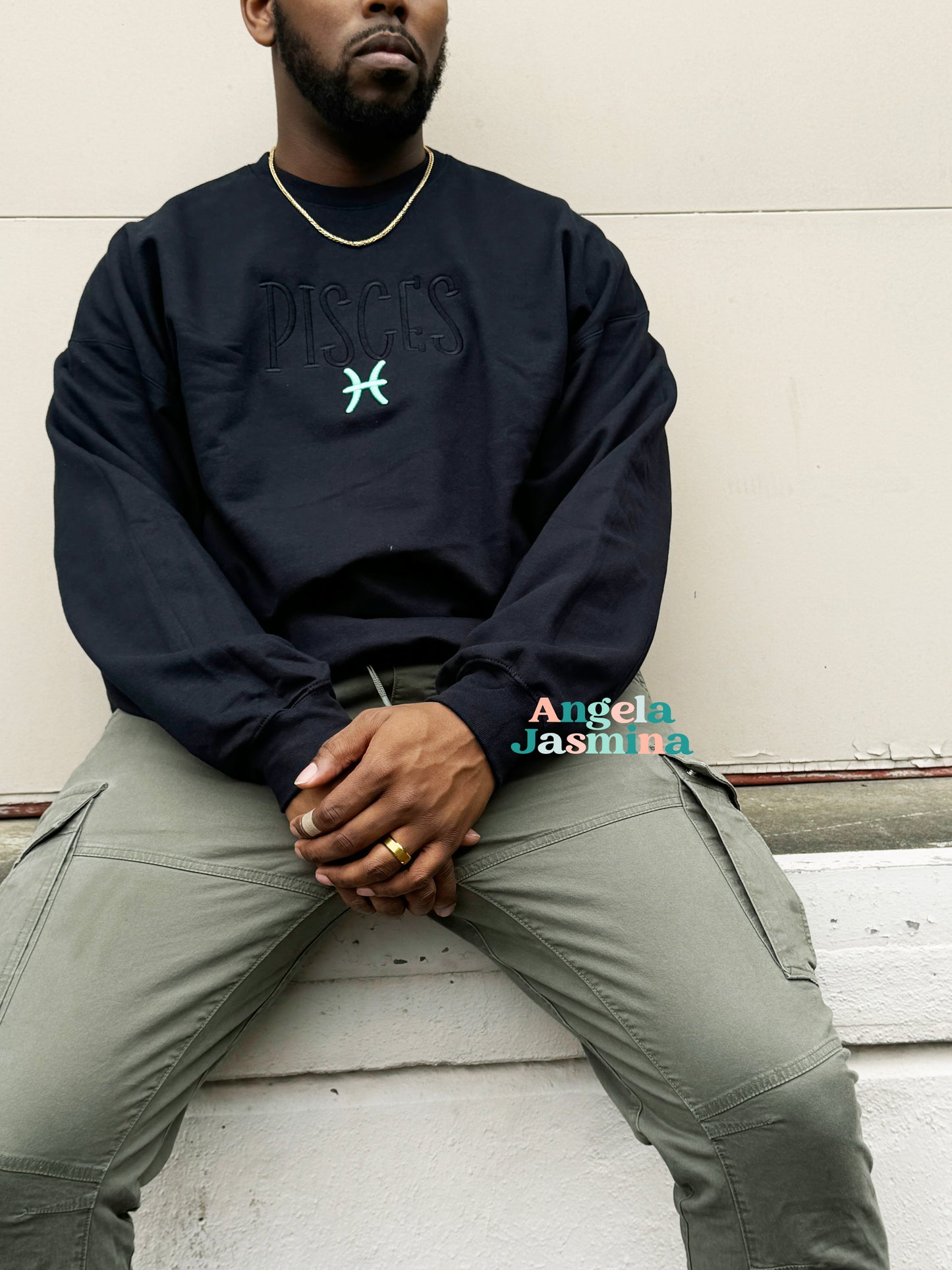 Zodiac 3D Embroidered Crewneck Sweatshirt