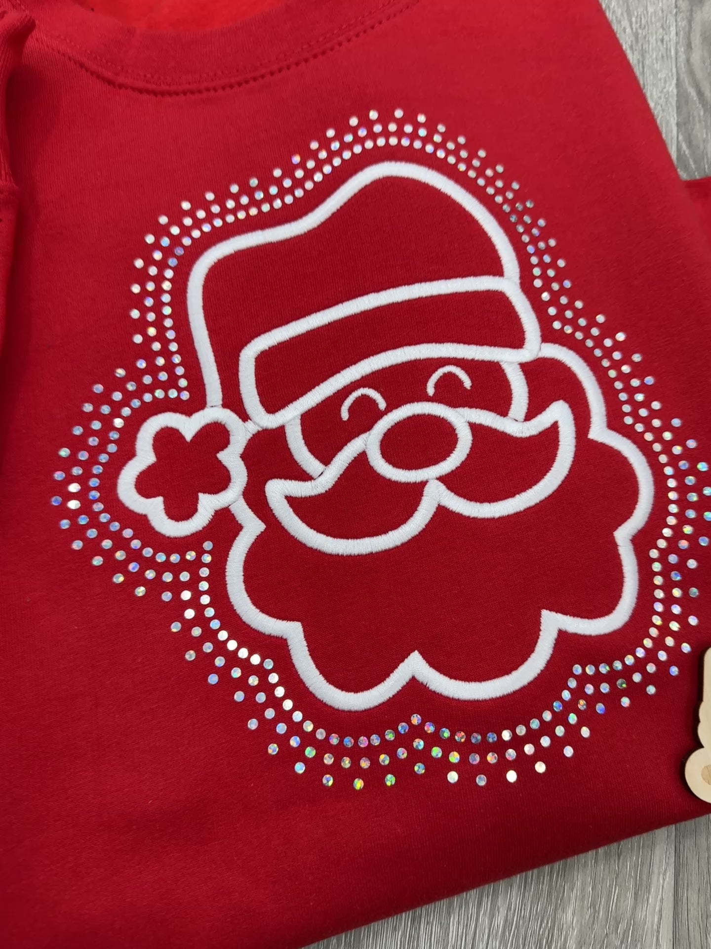Santa Embroidered & Bling Sweatshirt