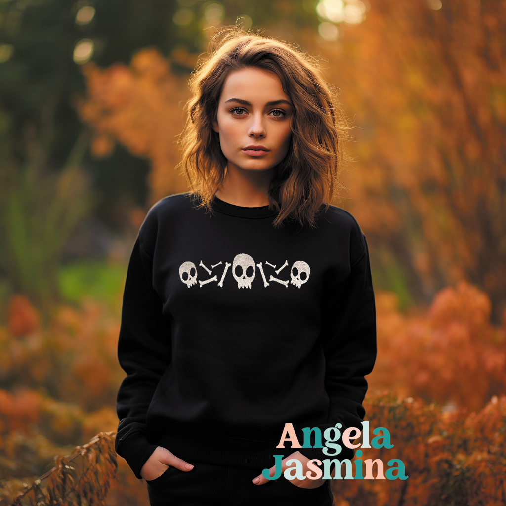 Skull Bones Embroidered Sweatshirt
