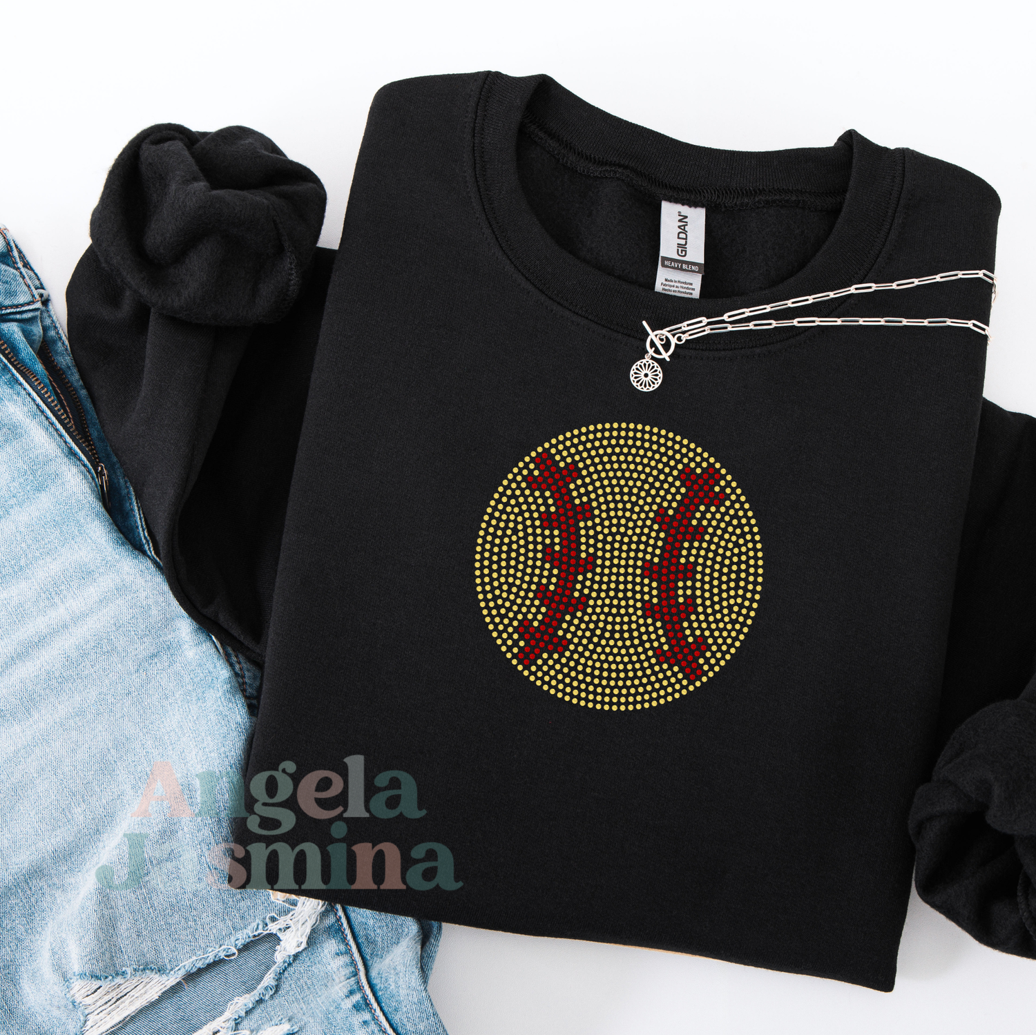 Softball Logo SPANGLE Transfer