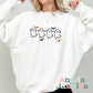 White Ghost with Olive Bats Embroidered Sweatshirt