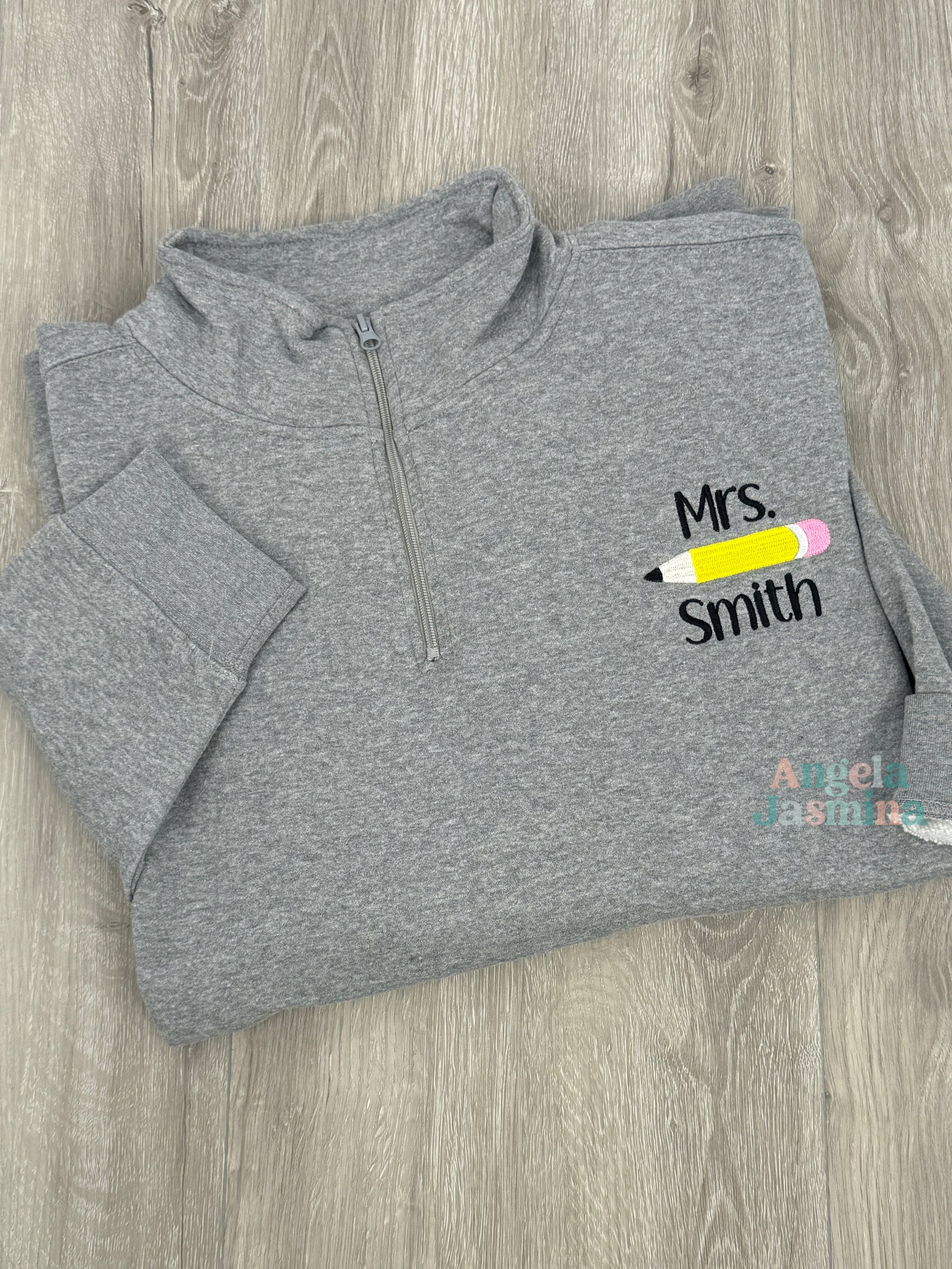 Teacher Personalized Quarterzip Sweatshirt