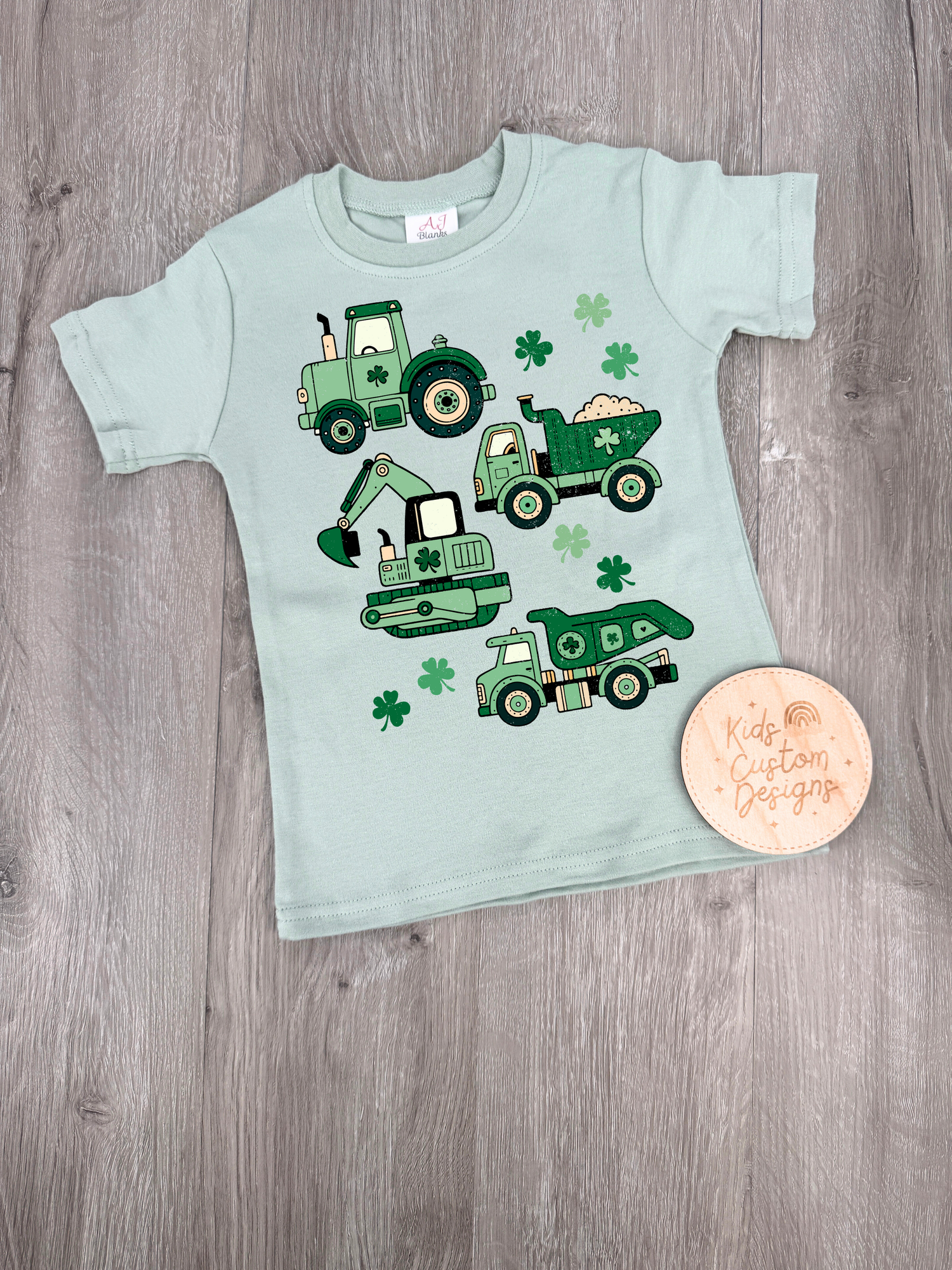 KIDS St. Patricks Construction Trucks  DTF TRANSFER