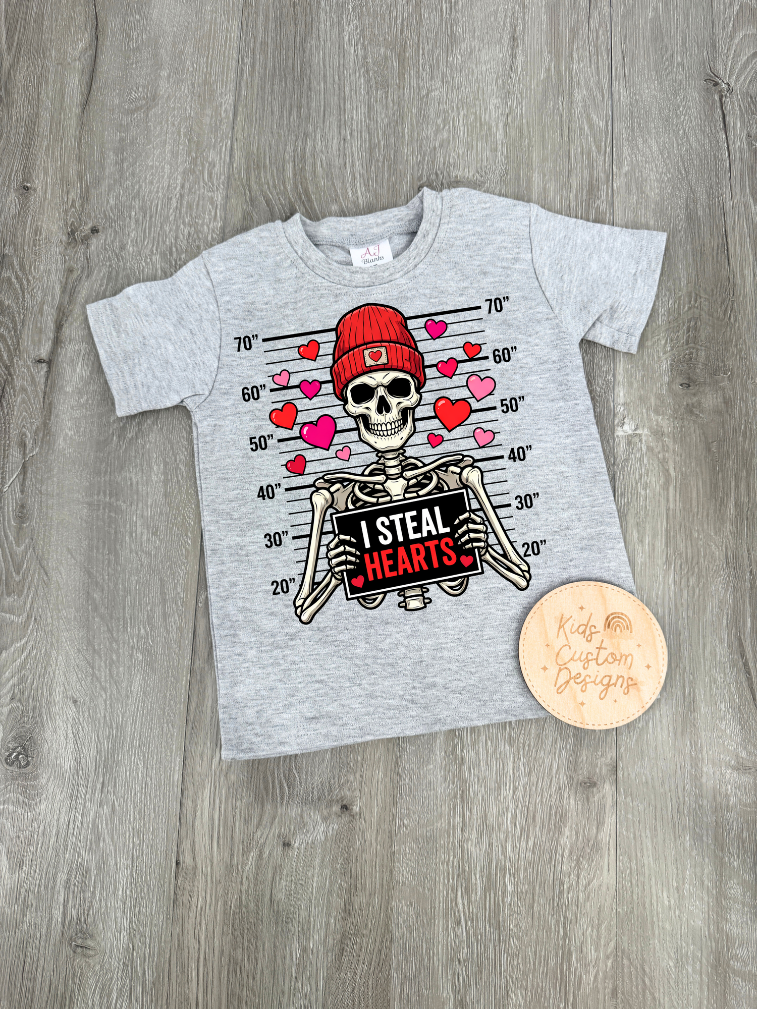 KIDS Skeleton I Steal Hearts Valentine DTF TRANSFER