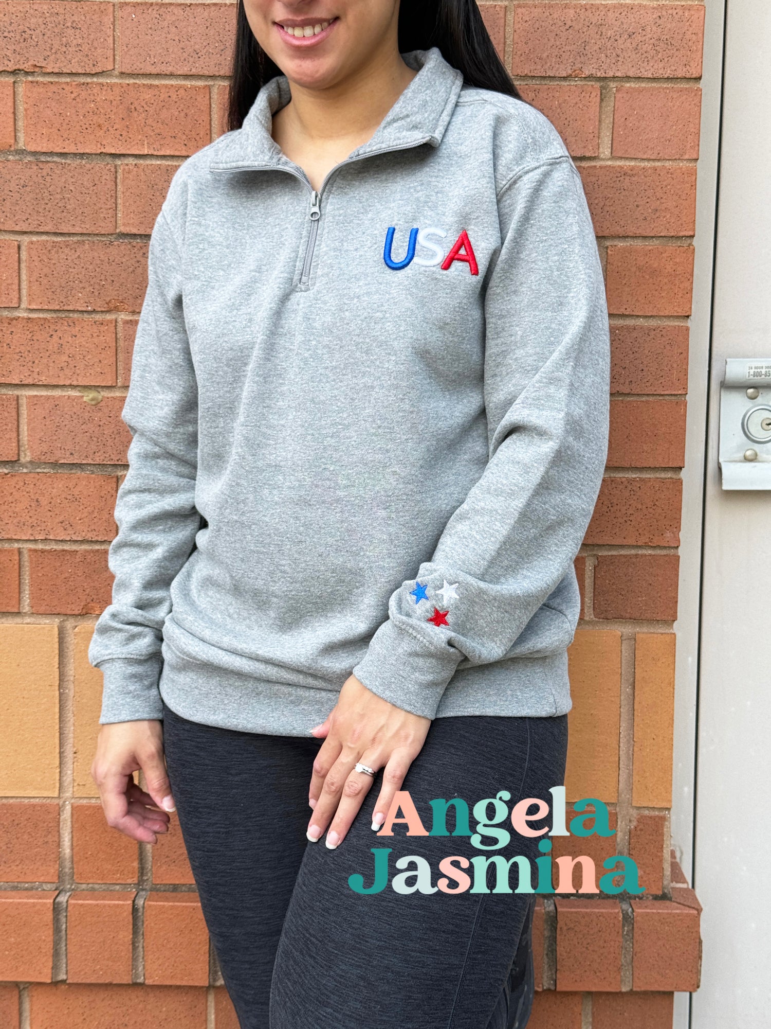 USA Quarter Zip Sweatshirt
