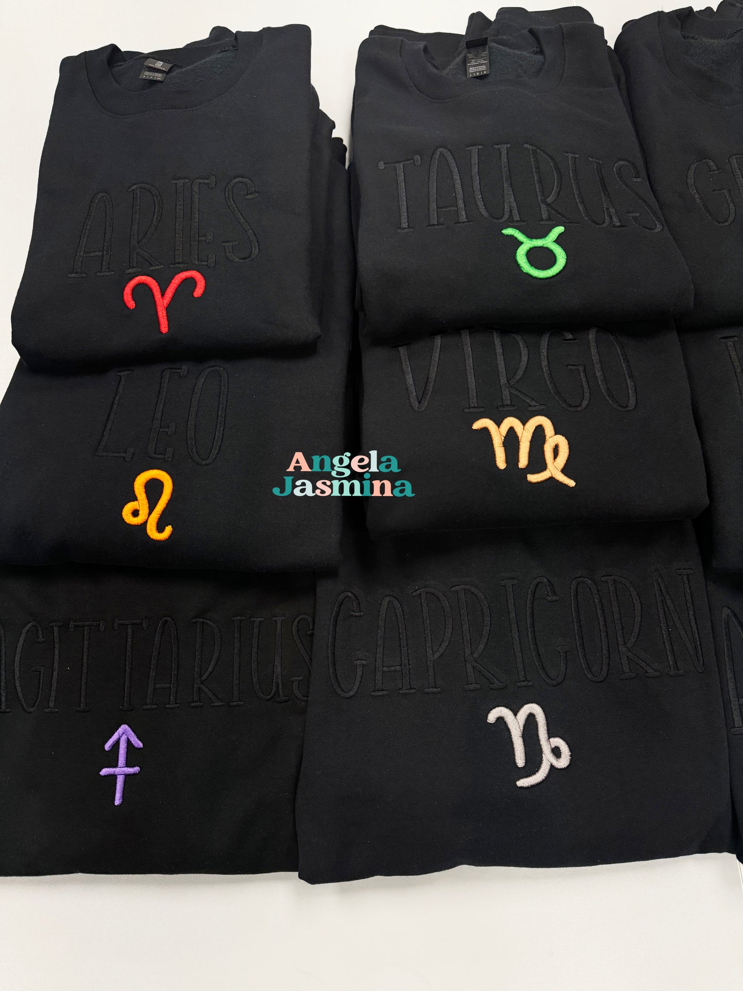 Zodiac 3D Embroidered Crewneck Sweatshirt