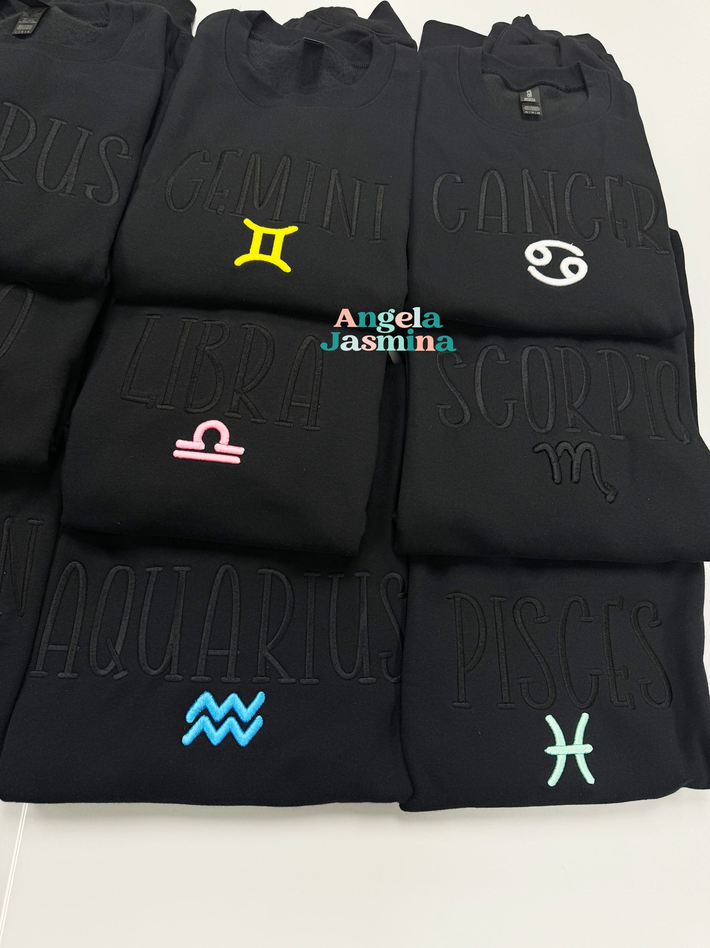 Zodiac 3D Embroidered Crewneck Sweatshirt